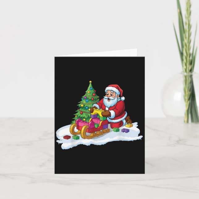Block Building Christmas Builder Brick Master Sant Card (Front)