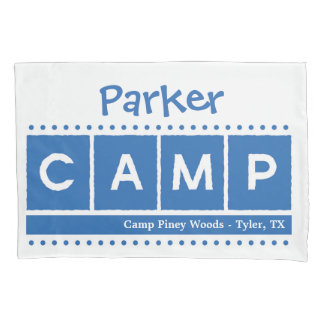 Block CAMP Pillowcase - Blue