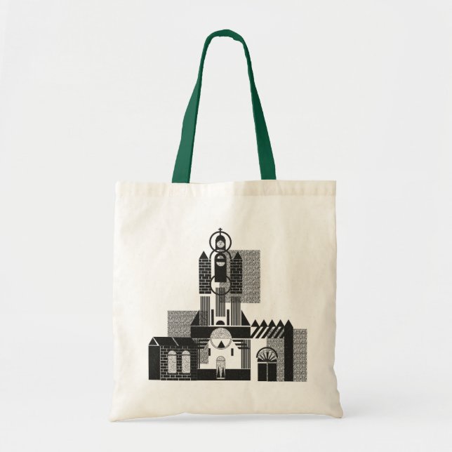 Block church design tote bag (Front)