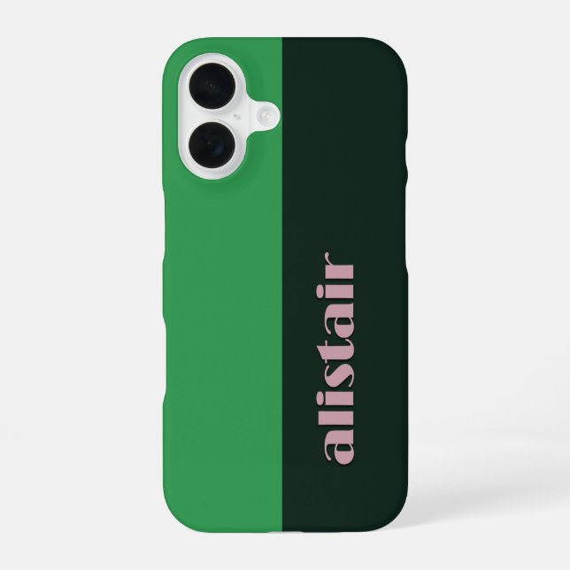 Block Colors With Personalization iPhone 16 Case (Back)