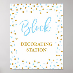 Block Decorating Station Baby Shower Sign