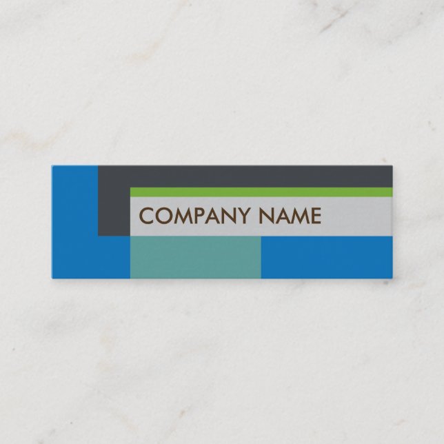 Block Design Mini BC, Grey Blue Business Card (Front)