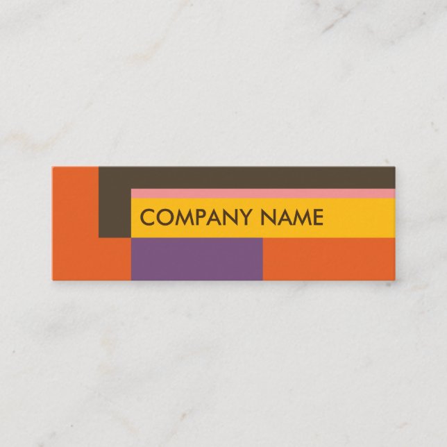 Block Design Mini BC, Orange Brown Business Card (Front)