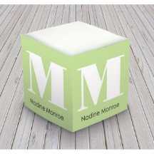 Block Initial Monogram Memo Square Post-it Notes