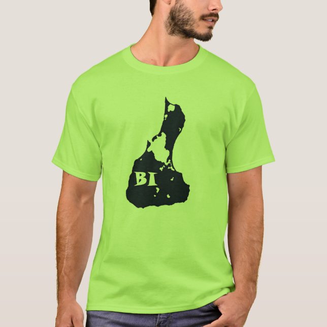 Block Island BI Island Shape T-Shirt (Front)