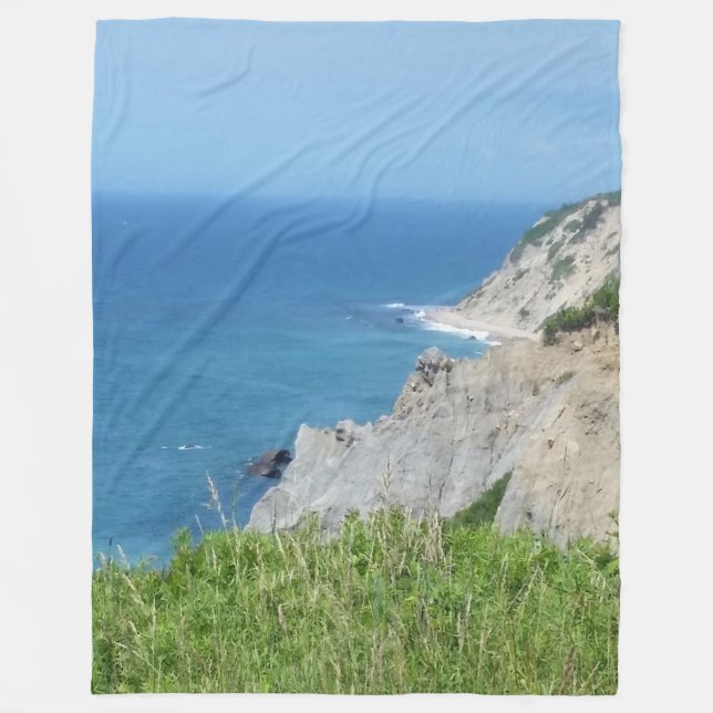 Block Island Bluffs - Block Island, Rhode Island Fleece Blanket (Front)