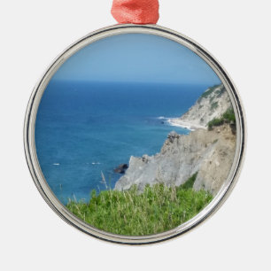 Block Island Bluffs - Block Island, Rhode Island Metal Tree Decoration