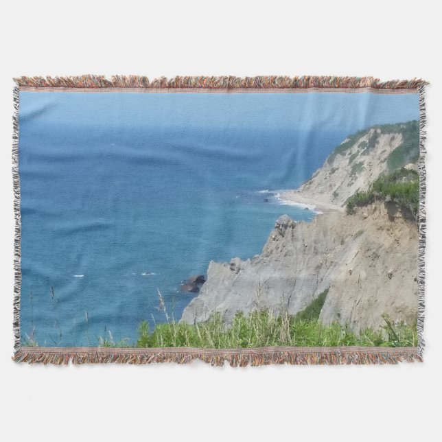 Block Island Bluffs - Block Island, Rhode Island Throw Blanket (Front)