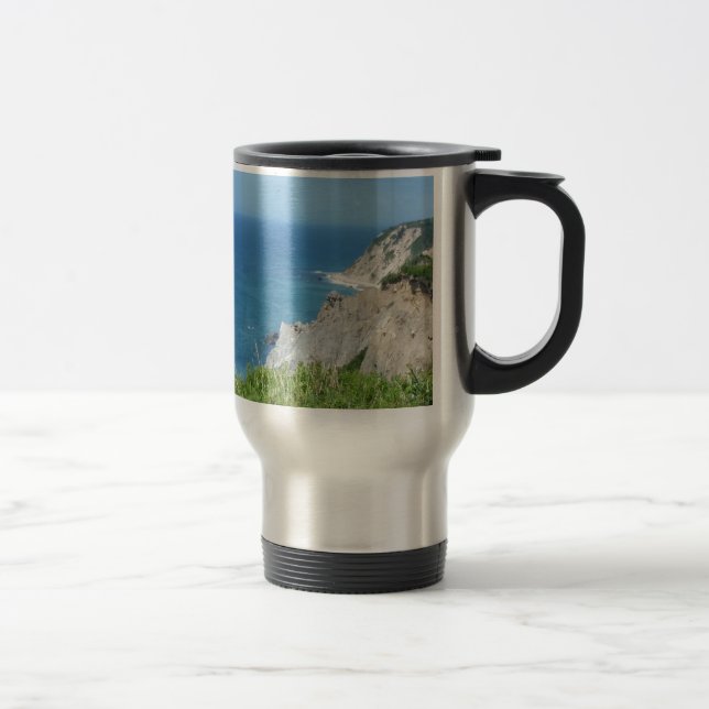 Block Island Bluffs - Block Island, Rhode Island Travel Mug (Right)