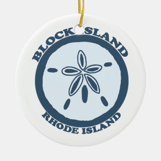 Block Island. Ceramic Tree Decoration (Front)