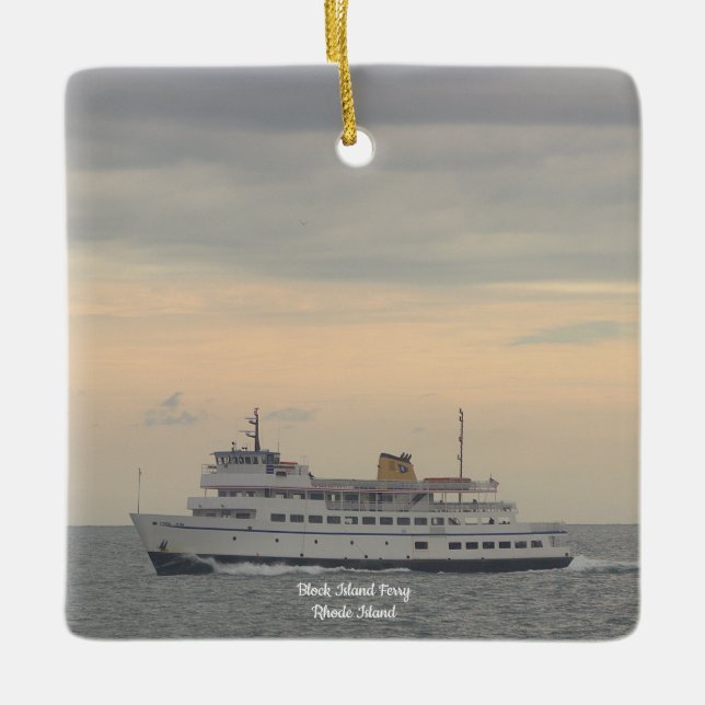 Block Island Ferry Rhode Island Ornament  (Front)