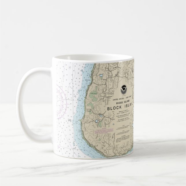 Block Island Nautical Chart 13217 Coffee Mug (Left)