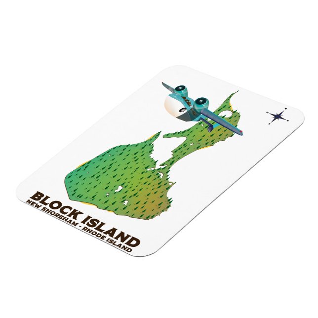 block island New Shoreha ,Rhode Island Magnet (Left Side)