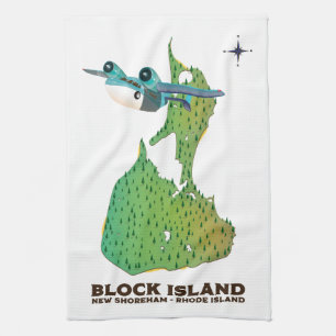 block island New Shoreha ,Rhode Island Tea Towel