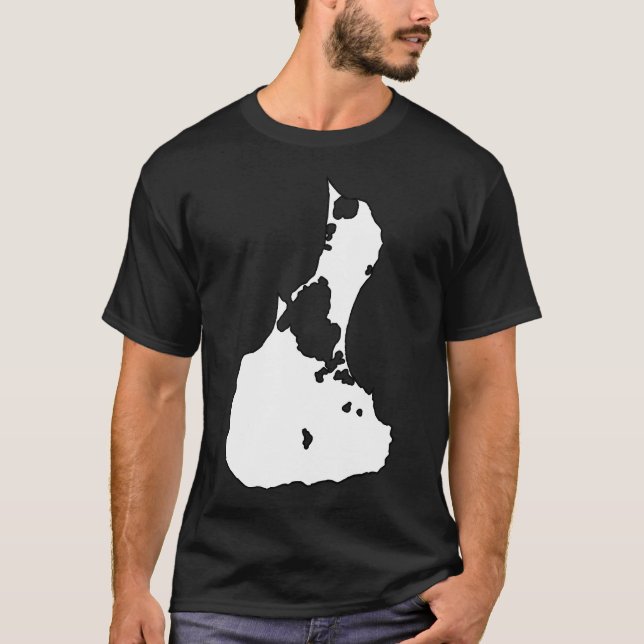 Block Island Outline Rhode T-Shirt (Front)