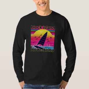 Block Island Retro 80s Style Souvenir Beach T-Shirt