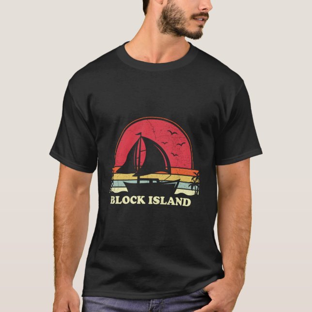 Block Island Sail Boat Boating Captain Sailor Sail T-Shirt (Front)