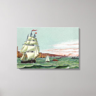 Block Island Small Wrapped Canvas