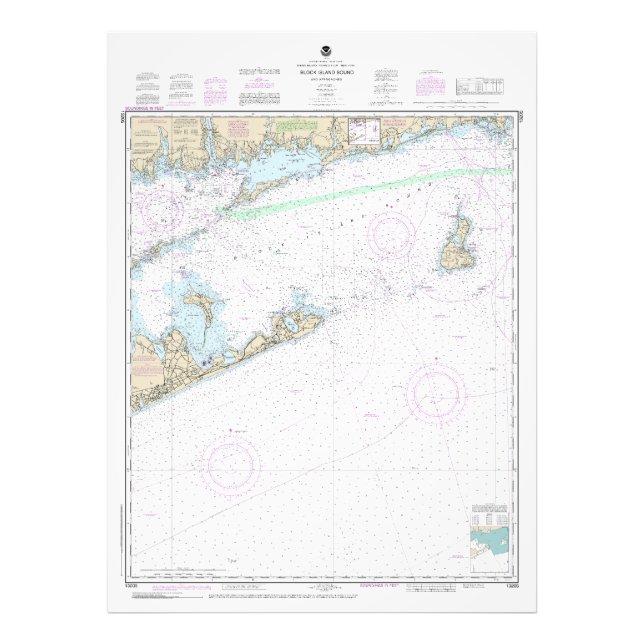 Block Island Sound and Approaches Nautical Chart Photo Print (Front)