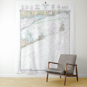 Block Island Sound and Approaches Nautical Chart Tapestry