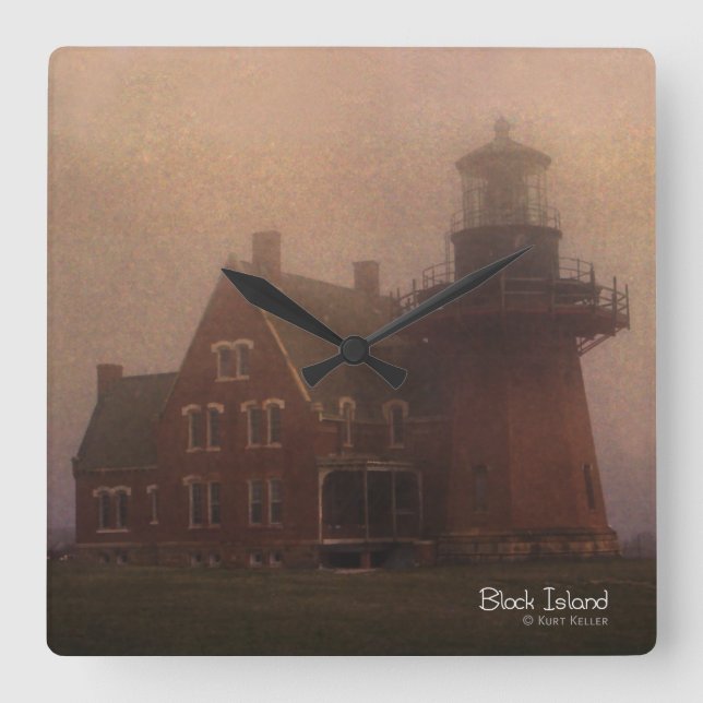 Block Island Square Wall Clock (Front)