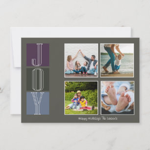 Block Letter Christmas Joy Photo Holiday Card
