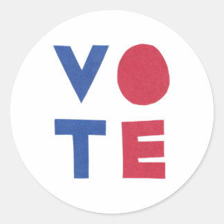 Block Letter Design VOTE Stickers