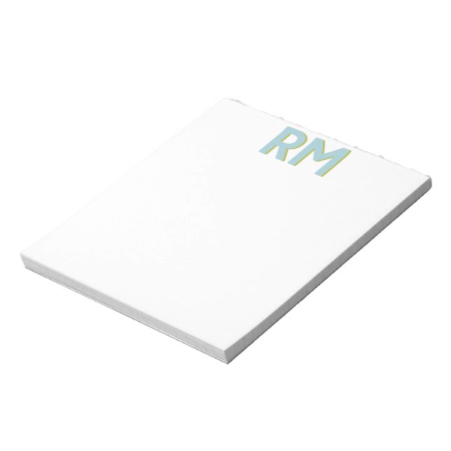 Block Letter Initials Notepad (Rotated)
