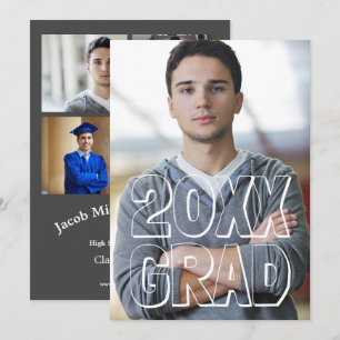 Block Letters Grey - Graduation Announcement
