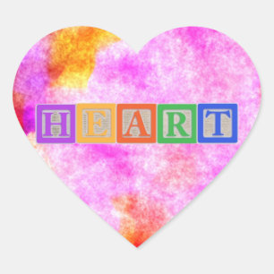 Block Letters Heart Sticker