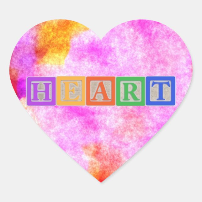 Block Letters Heart Sticker (Front)