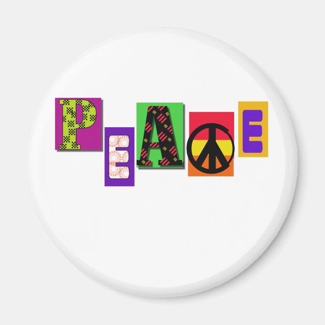 Block Letters Peace Magnet (Front)