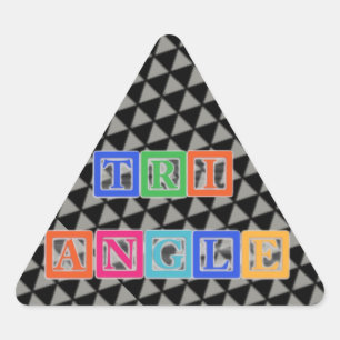 Block Letters Triangle Sticker