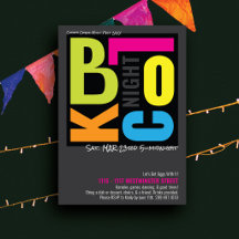 Block Night Colourful Retro Type Neighbours Party