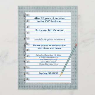 Block Note Retirement Invitation