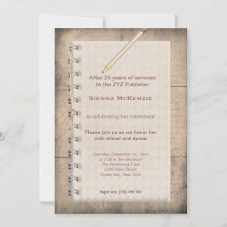 Block Note Retirement Invitation