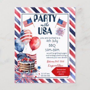 block party 4th July BBQ street party neighbour  Flyer