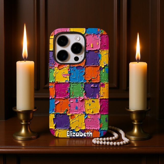 Block Party: Abstract Impasto iPhone Case (Creator Uploaded)