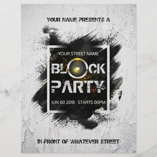 Block Party custom invitation (Front)