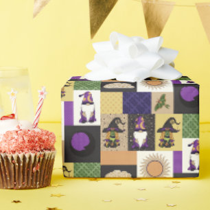 Block Patchwork (Solar Corona) Wrapping Paper
