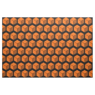 Block Pattern 02 - Orange on Black Fabric