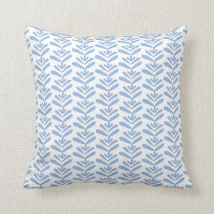 Block Print Blue Square Pillow
