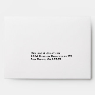 Block print custom pre filled address RSVP Envelope