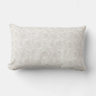 Block Print Inspired floral neutral Lumbar Cushion