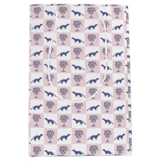 Block Print Palmettos & Mongooses Medium Gift Bag