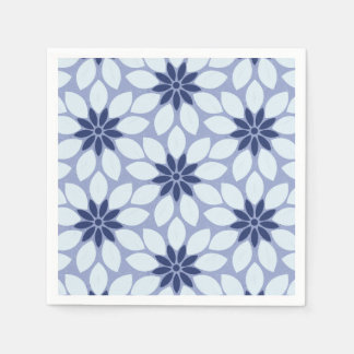 Block Print Tiled Flowers blue Napkin