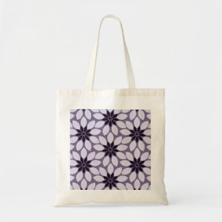 Block Print Tiled Flowers purple Tote Bag