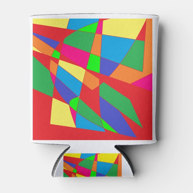 block red colours art can cooler (Front)