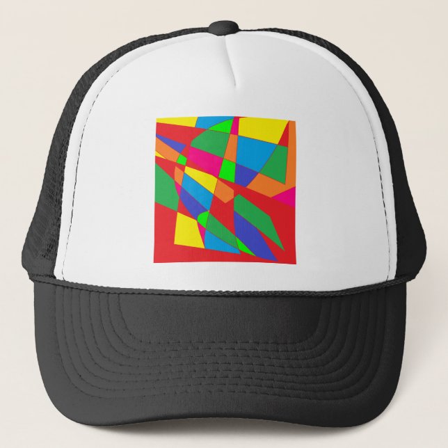 block red colours art trucker hat (Front)