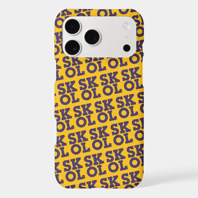 Block Script “SKOL" - Phone Case (Yellow) (Back)